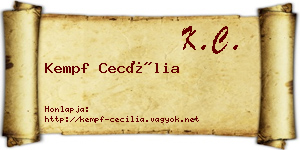 Kempf Cecília névjegykártya
